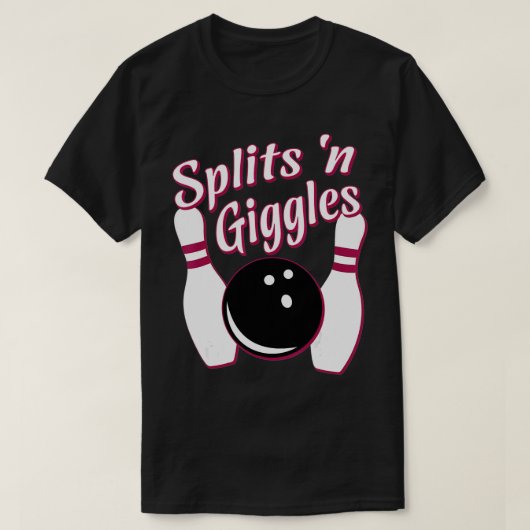 Funny Bowling Team Splits Giggles T-shirt (Design voorkant)