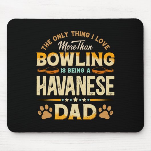 Funny Bowling Vaderdag - Havanezer Dad Dog Love Muismat (Voorkant)