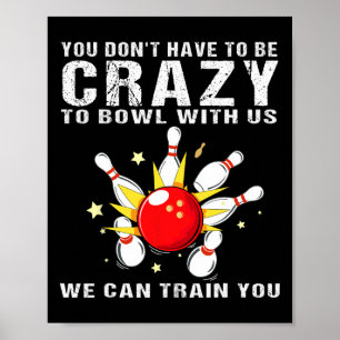 Funny Bowling voor vrouwelijke Mannen Bowler team Poster