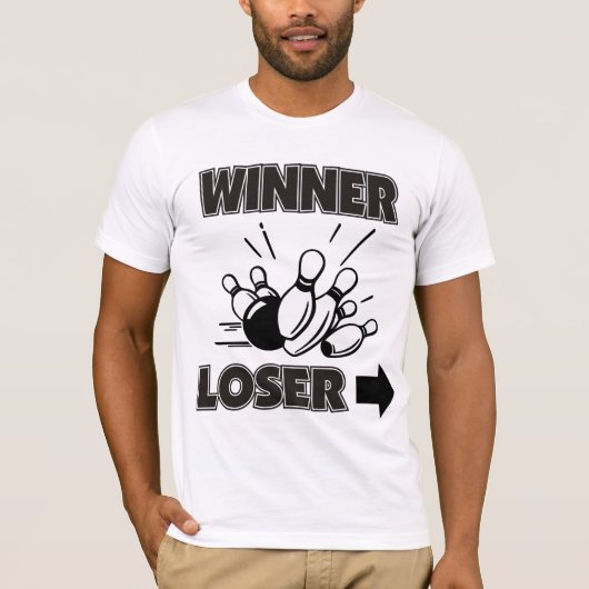 Funny Bowling Winner Loser T-shirt (Voorkant)