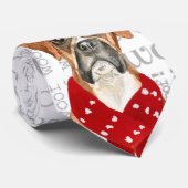 Funny Boxer Hondenliefhebber voor Kerstmis Stropdas (Opgerold)