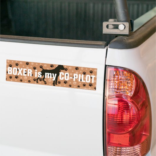 Funny BOXER is mijn Co-PILOT Dog Bumpersticker (Op Truck)