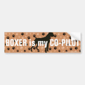 Funny BOXER is mijn Co-PILOT Dog Bumpersticker (Voorkant)