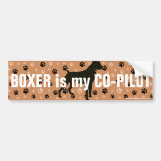 Funny BOXER is mijn Co-PILOT Dog Bumpersticker