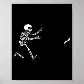 Funny Boxer Running Skeleton Halloween  Poster (Voorkant)
