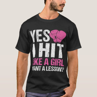 Funny Boxing Girls Boxer Ja, ik hou van een meisje T-shirt