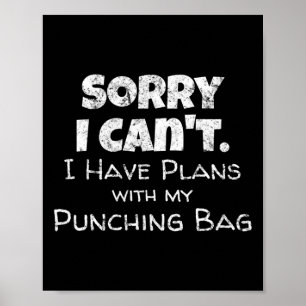 Funny Boxing Quote Design - Punch Bag Boxer Mem Poster