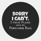 Funny Boxing Quote Design - Punch Bag Boxer Mem Ronde Sticker (Voorkant)