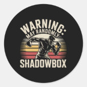 Funny Boxing Warning I Shadowbox Daily Shadowboxin Ronde Sticker (Voorkant)