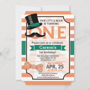 Funny Boy 1st Birthday Party Invitation Kaart