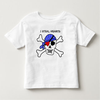 Funny Boys Valentijn Pirate Skull Heart Eye Patch Kinder Shirts