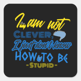 Funny, Brain Design Vierkante Sticker