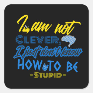 Funny, Brain Design Vierkante Sticker