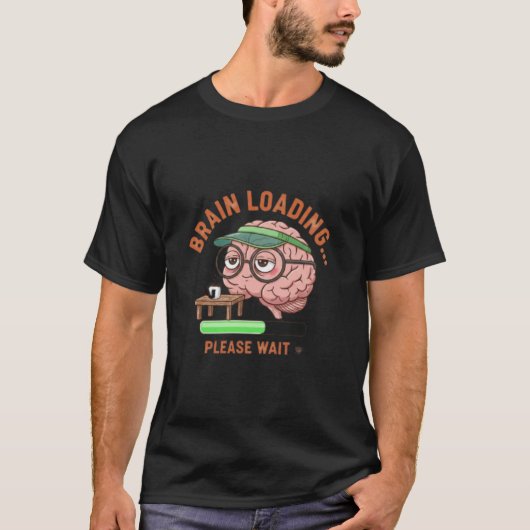 Funny Brain Loading Coffee T-Shirt (Voorkant)