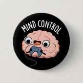 Funny Brain Pun Dark BG Ronde Button 5,7 Cm (Voorkant)