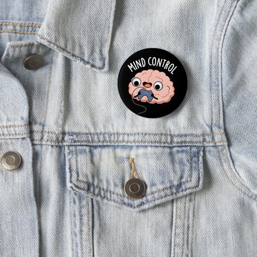 Funny Brain Pun Dark BG Ronde Button 5,7 Cm (In situ)