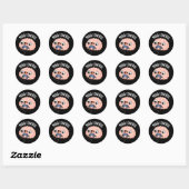 Funny Brain Pun Dark BG Ronde Sticker (Vel)