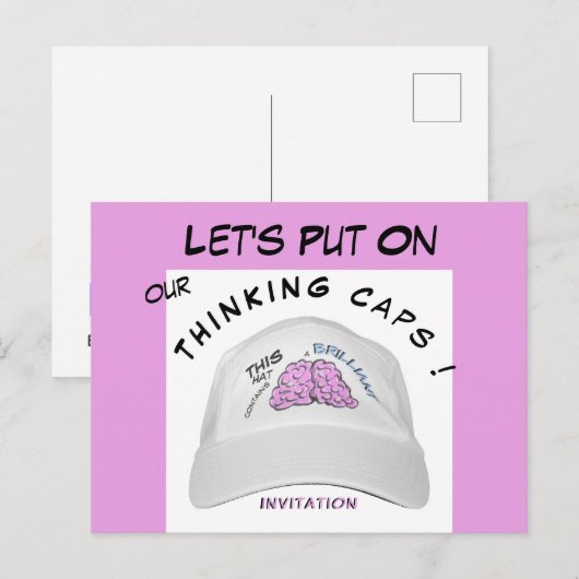 Funny Brainstorm Session Invitation Carte postale (Devant / Derrière)