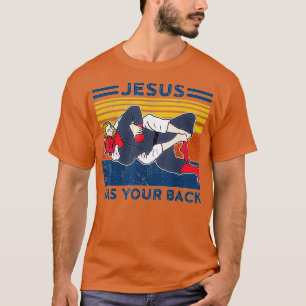 Funny Braziliaanse Jiu Jitsu Jesus heeft je rug T-shirt