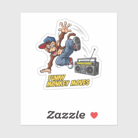Funny Breakdance Monkey Hip-Hop Dance  Sticker (Vel)