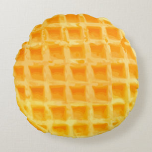 Funny Breakfast Waffle-ontwerp Rond Kussen