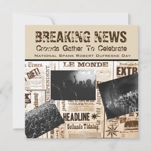 Funny Breaking News Birthday Uitnodiging (Voorkant)