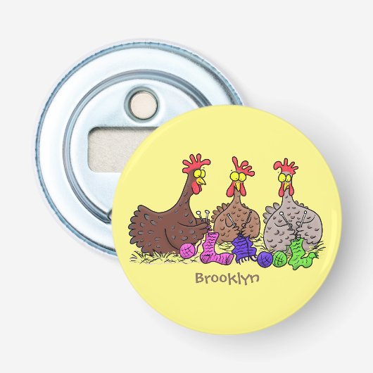 Funny breitting cartoon button flesopener (Voorkant)