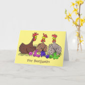 Funny breitting cartoon kaart (Gele Bloem)