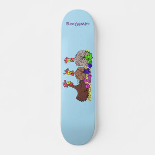 Funny breitting cartoon skateboard