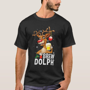 Funny Brew Dolph Reindeer Drink bier Matching C T-shirt