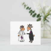 Funny Bride en Groom Goat Wedding Briefkaart (Staand voorkant)