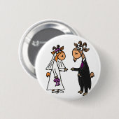 Funny Bride en Groom Goat Wedding Ronde Button 5,7 Cm (Voorkant /achterkant)
