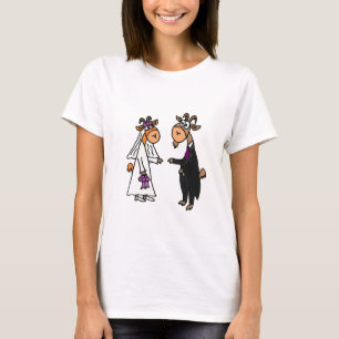 Funny Bride en Groom Goat Wedding T-shirt