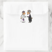 Funny Bride en Groom Goat Wedding Vierkante Sticker (Tas)