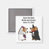 Funny Bride en Groom Hedégel Wedding Art Magneet (Voorkant / Achterkant)