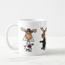 Funny Bride en Groom Moose Wedding Koffiemok