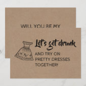Funny Bridesmaid / Maid of Honor proposal Kaart (Voorkant / Achterkant)
