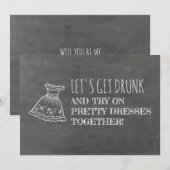 Funny Bridesmaid / Maid of Honor proposal Kaart (Voorkant / Achterkant)