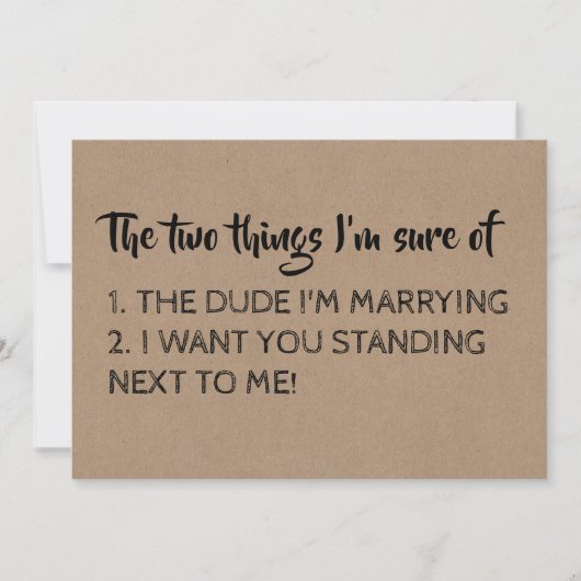 Funny Bridesmaid / Maid of Honor proposal Kaart (Voorkant)