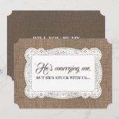 Funny Bridesmaid / Maid of Honor Rustic proposal Kaart (Voorkant / Achterkant)