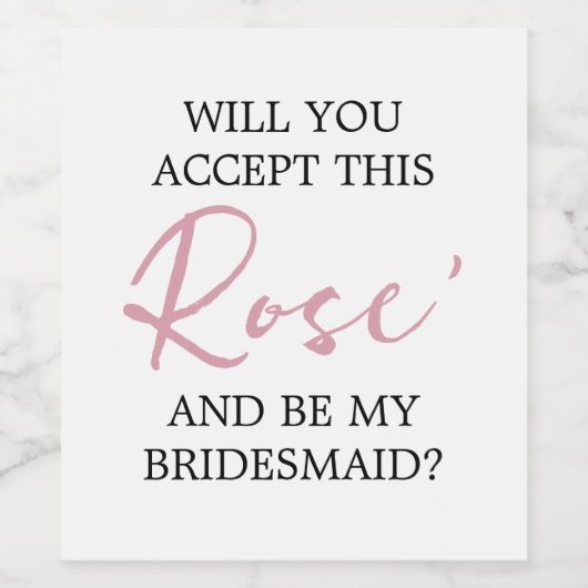 Funny Bridesmaid Proposition Étiquette de vin (Étiquettes simples)