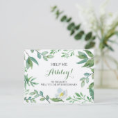 Funny BRIDESMAID VOORSTEL card, Greenery Kaart (Staand voorkant)
