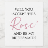 Funny Bridesmaid-voorstel Wijnlabel Wijn Etiket (Enkel label)