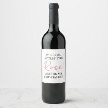 Funny Bridesmaid-voorstel Wijnlabel