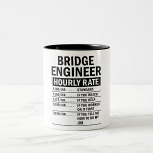 Funny Bridge Engineer Hourly Rate Tweekleurige Koffiemok