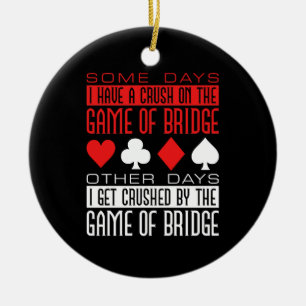 Funny Bridge Player vermorzeld door het spel Keramisch Ornament