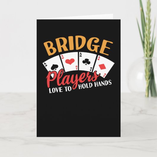 Funny Bridge-spelers houden graag hand in hand Kaart (Voorkant)