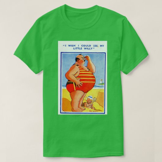 FUNNY  BRIEFKAART DESIGN BRITSE SEASIDE T-SHIRT (Design voorkant)