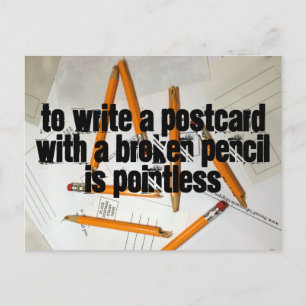 Funny Briefkaart, Pointless Pencil, Pun Postkruisi Briefkaart