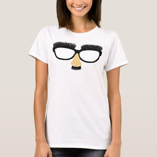 Funny bril met snor en neus t-shirt (Voorkant)